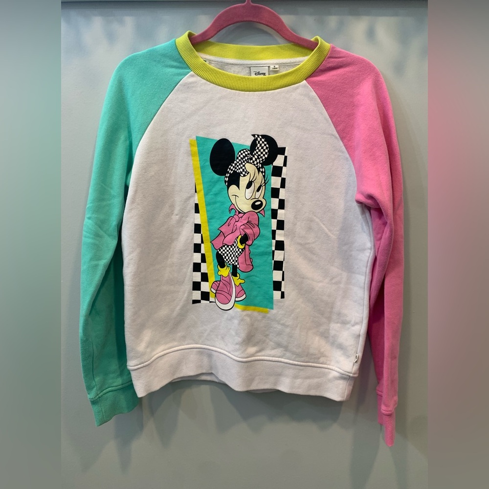 Disney x Vans Off the Wall Minnie Mouse colorblock crewneck sweatshirt size S